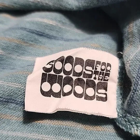 Fayettechill Men's‎ Hemp Blend Short Sleeve Striped Pocket T-Shirt Aqua S - Picture 4 of 8